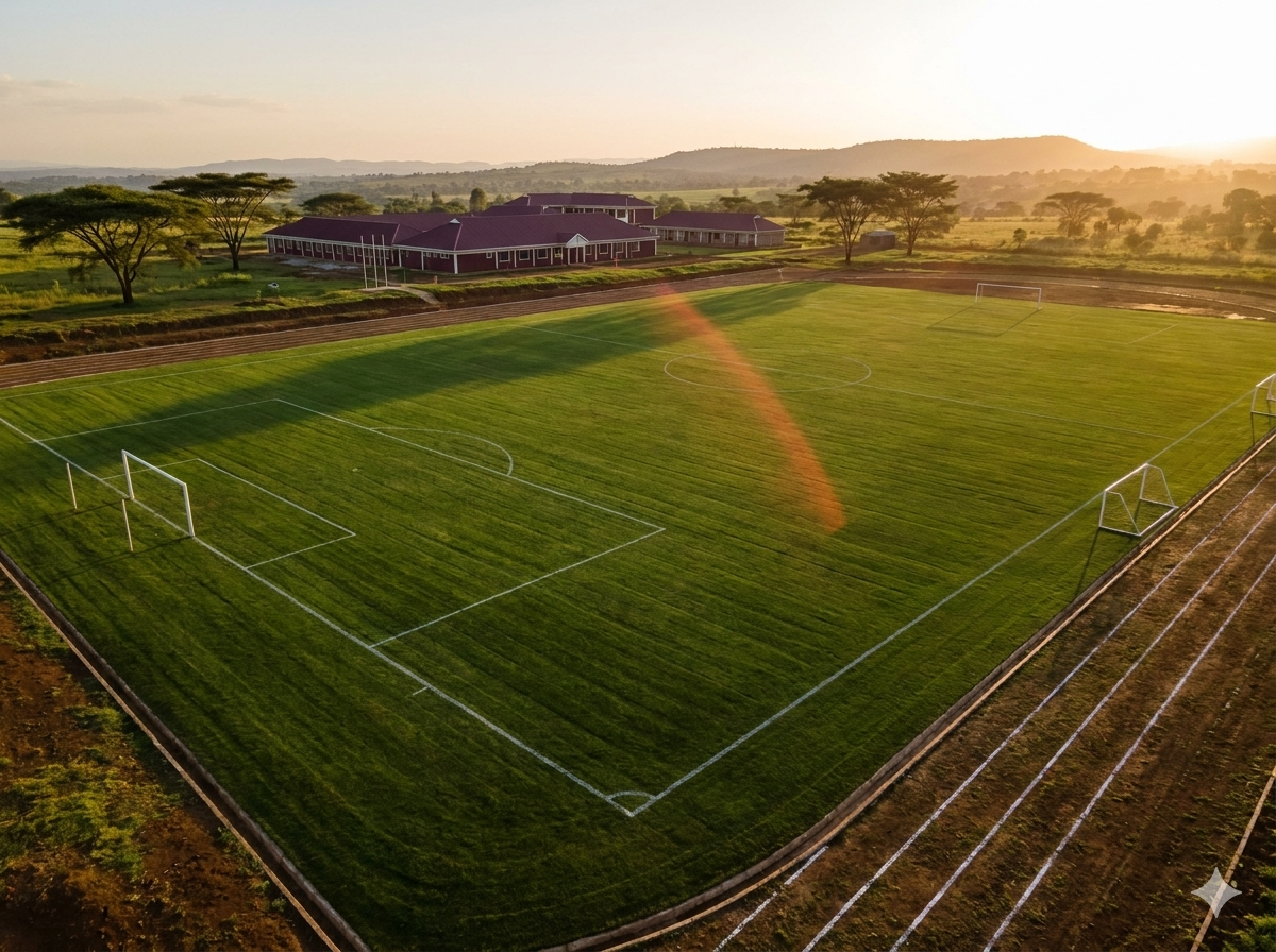 Football pitch and athletics track